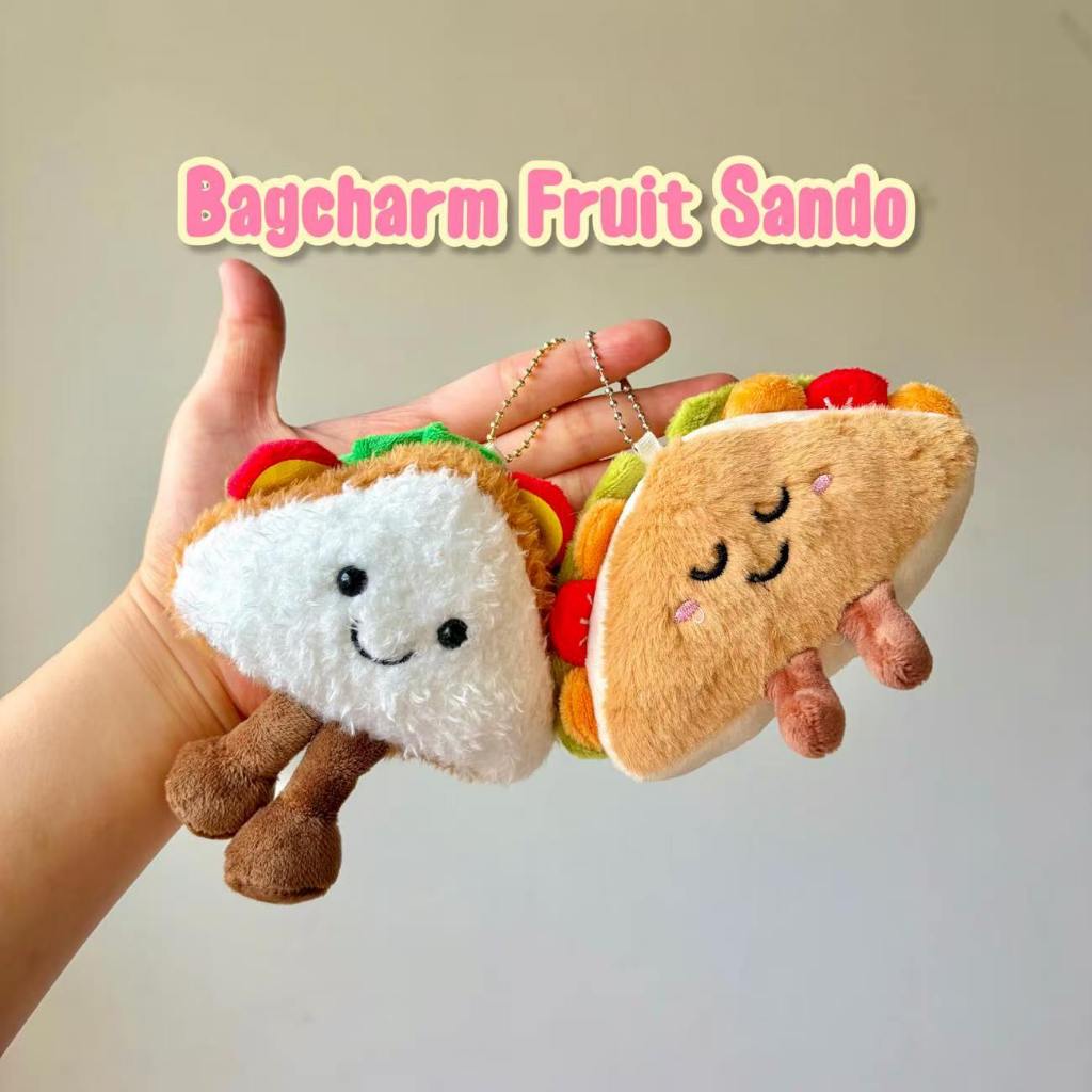 Bagcharm Jellycat Fruit Sando sandwich / gantungan kunci dessert jellycake jelly cake / bagcharm key