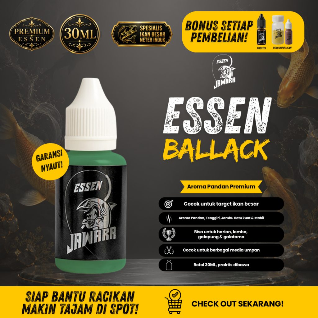 Essen Jawara-Ballack | Umpan Pancing Ikan Mas | Lele | Nila | Jawara Essence
