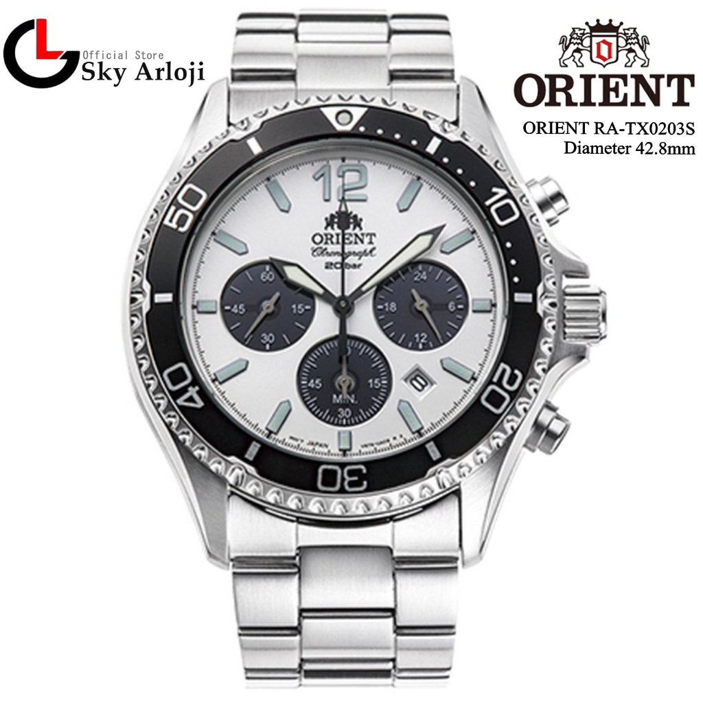 ORIENT RA-TX0203S Mako Solar Panda Chronograph Jam Tangan Automatic