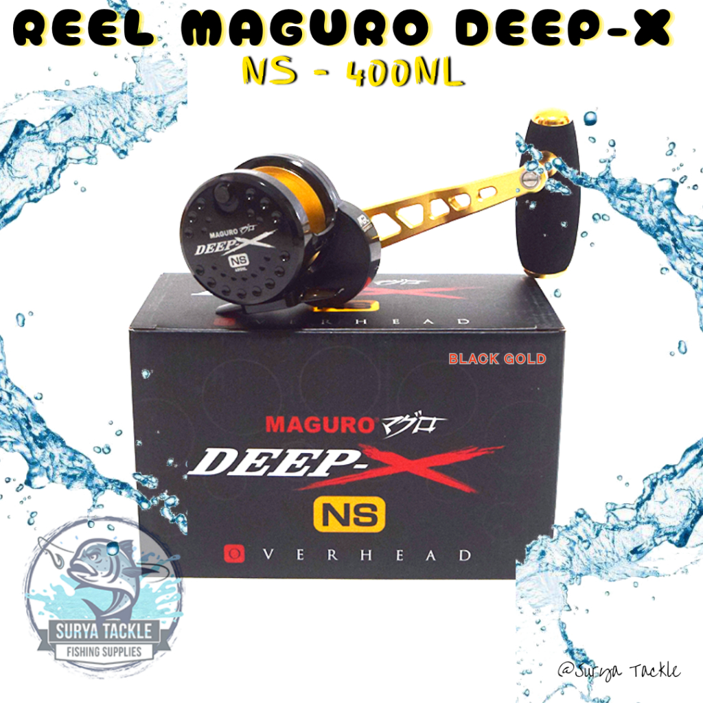 Reel Maguro Deep-X NS 400NL Black Gold | Reel OH Level Drag | Reel Over Head
