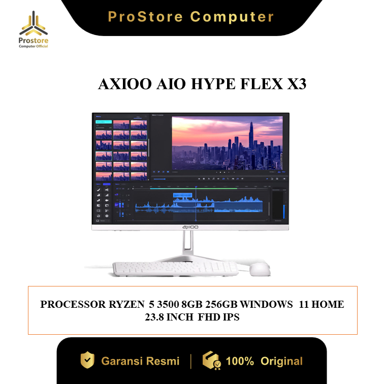 Axioo AIO Hype Flex X3 AMD Ryzen 5 3500 - RAM 16GB 256GB Windows 11 23.8" FHD IPS
