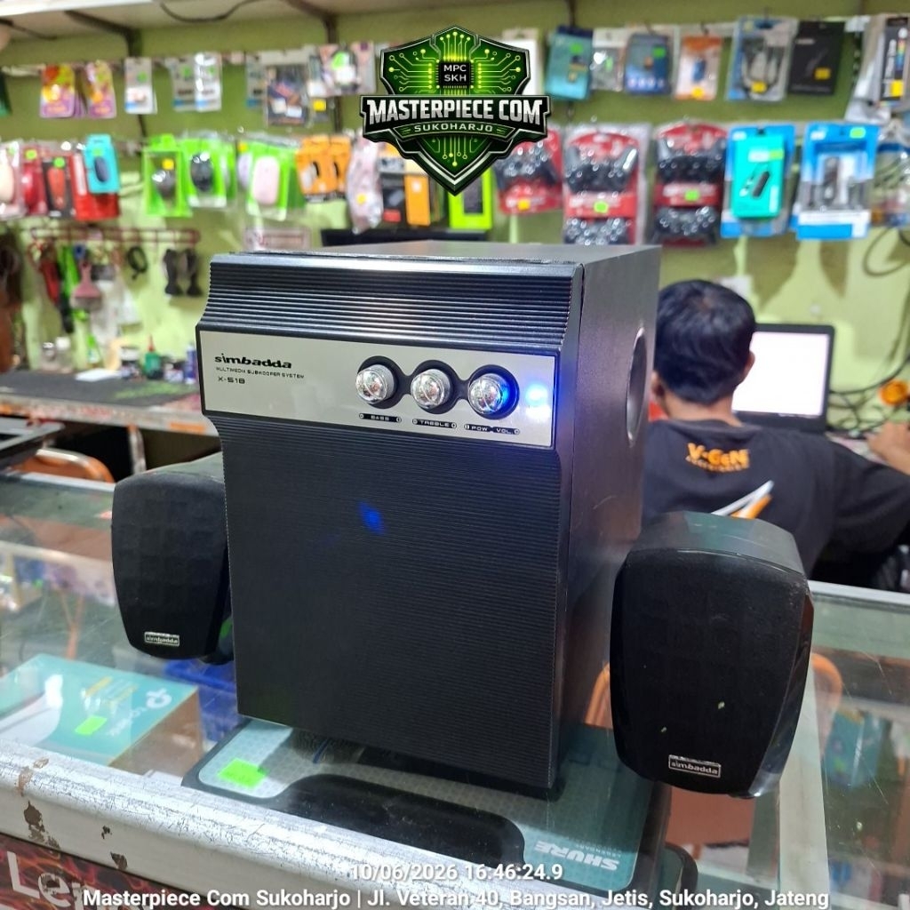 Speaker Simbadda X-518 2.1 pernah dipakai bekas normal