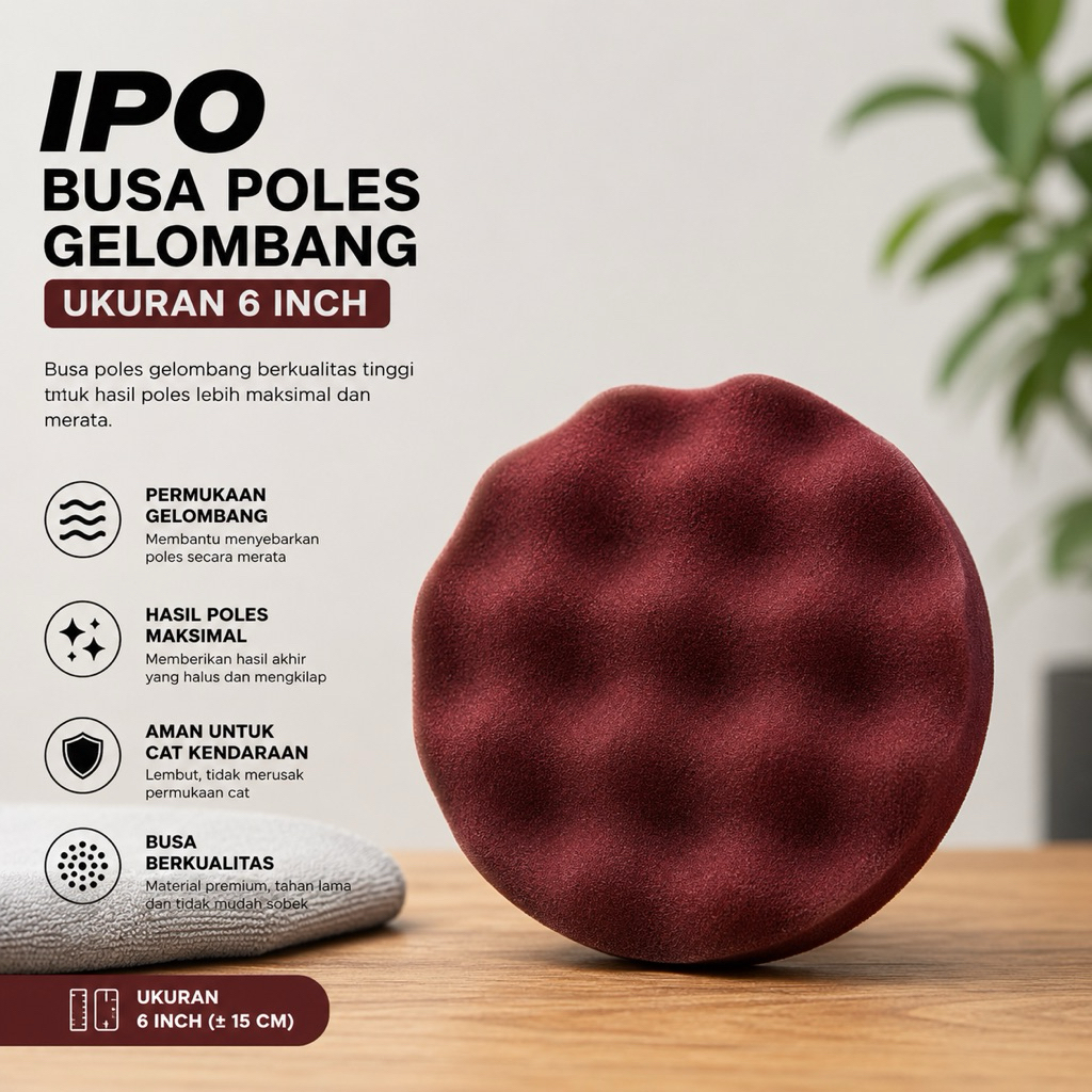BUSA POLES IPO MERAH GELOMBANG 6 INCH / BUSA POLES IPO