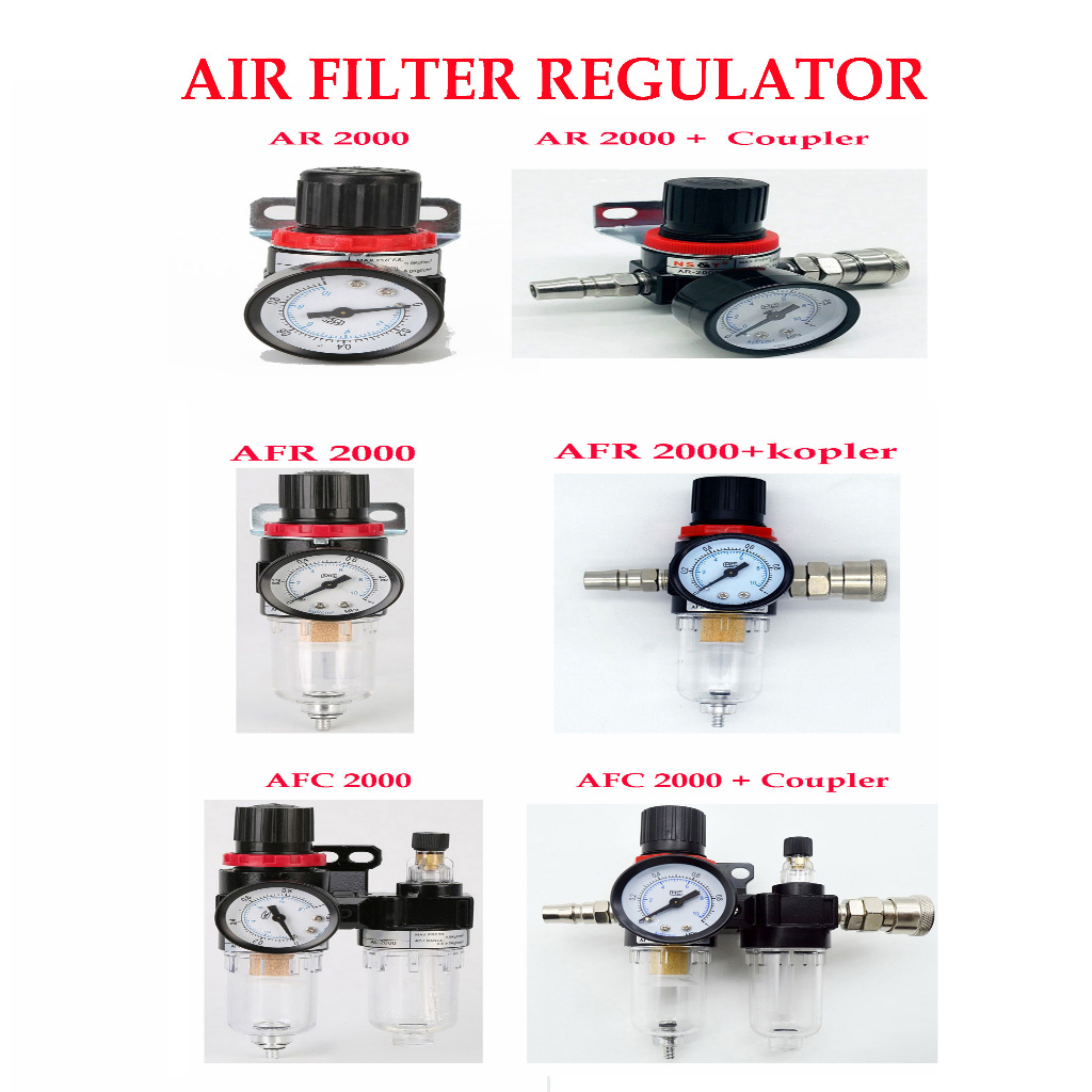 Air Filter Regulator 1/4 Inch Saringan Kompresor Angin Pengatur Tekanan Udara AR2000 AFR2000 AFC2000