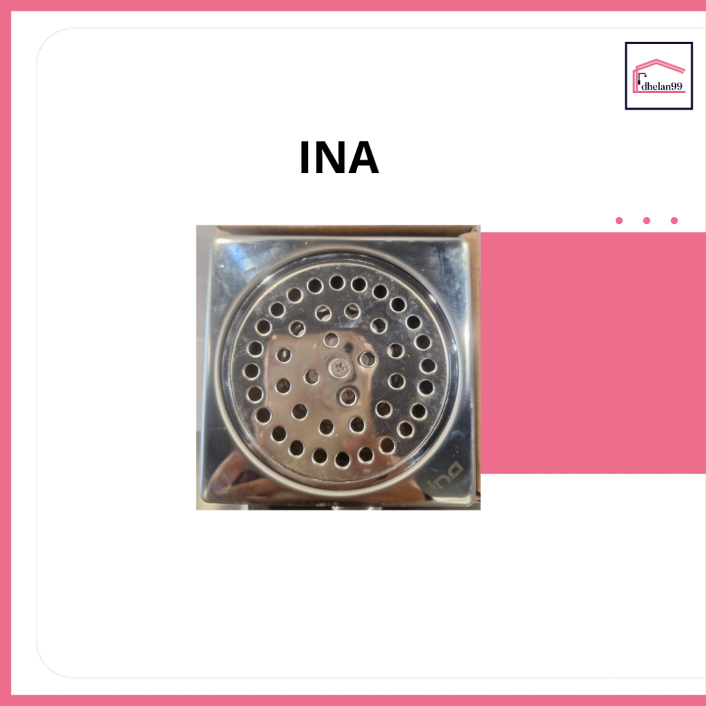 INA Floor Drain Afur Saringan Penutup Saluran Kamar Mandi with Square Flange - FD 2 N