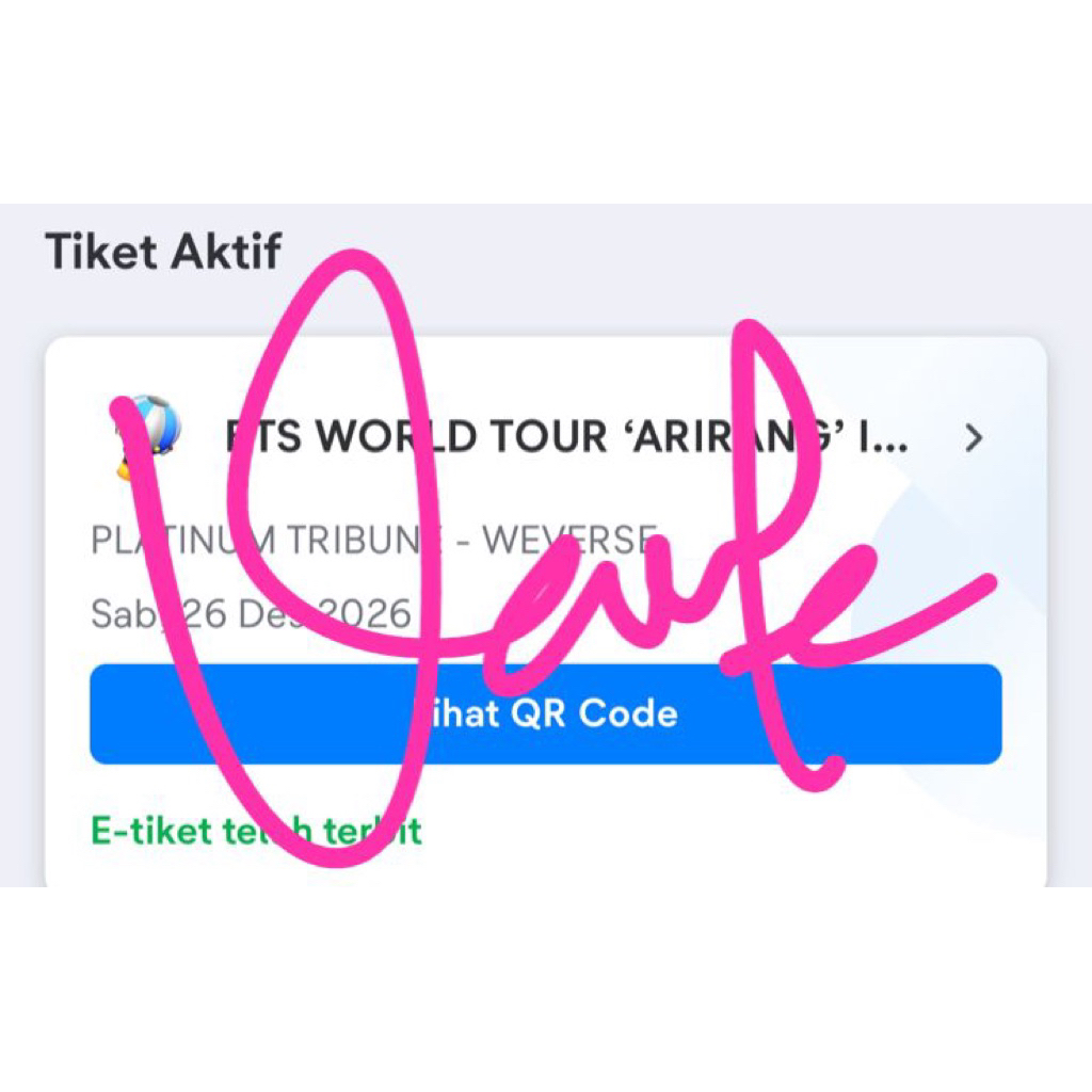 BTS ARIRANG JAKARTA TICKET