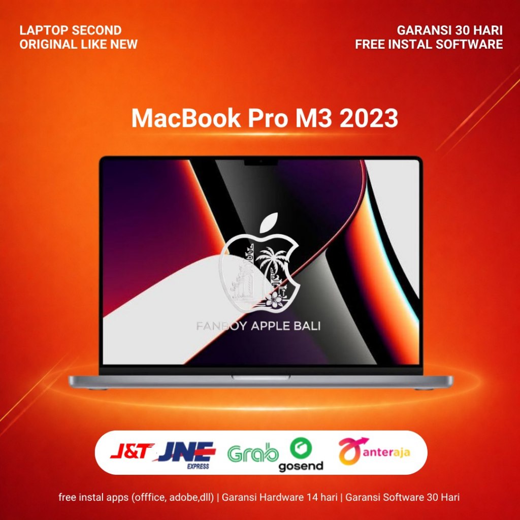 Macbook Pro M3 2023 14 Inch Ram 8GB SSD 512GB Second Berkualitas