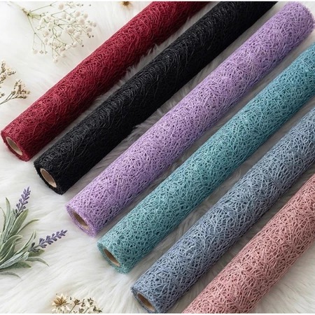 Tile Salju Spider Web Roll 50cm x 5 Yard | Kain Jaring Salju Spider Wrap Bouquet Bunga Hampers Dekor