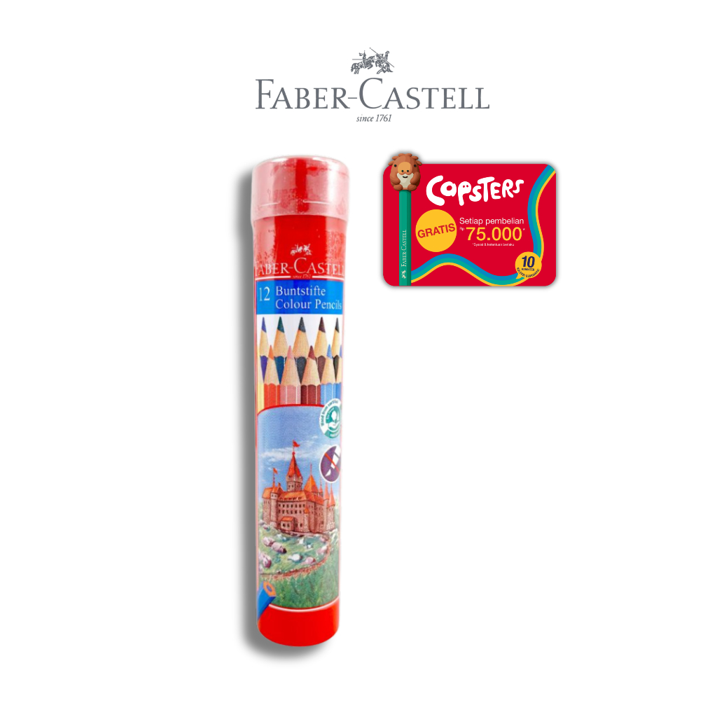 Faber-Castell Pensil Warna Set 12,24,36 Round Tin Kemasan Tabung