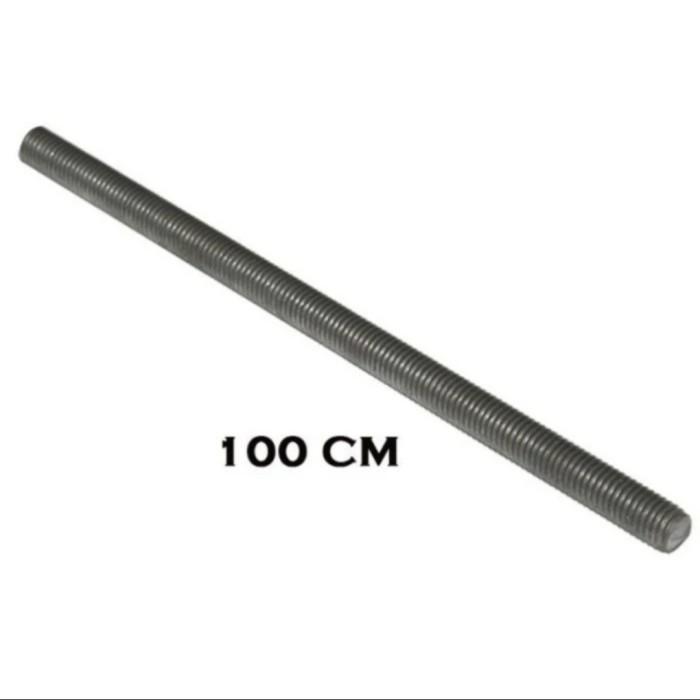 asdrat as drat long drat stud bolt hitam 1 m meter 8mm 8 mm m8