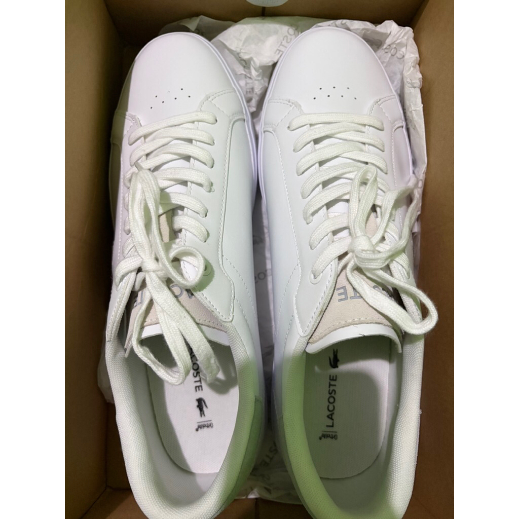 PRELOVED SEPATU WARNA PUTIH LACOSTE POWERCOURT 100% ORIGINAL AUTH SIZE 43 LIKE NEW