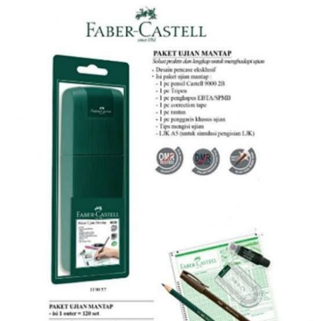 FABER CASTELL PAKET UJIAN MANTAP FABER CASTELL SET KOTAK PENSIL