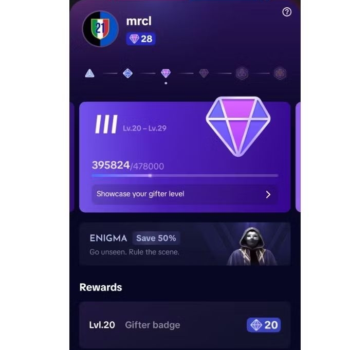 Akun Tiktok Level 28