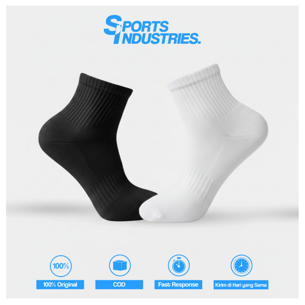 KAOS KAKI POLOS PENDEK ANKLE TERRY SERIES TEBAL PREMIUM - KOS KQ 100% ORIGINAL