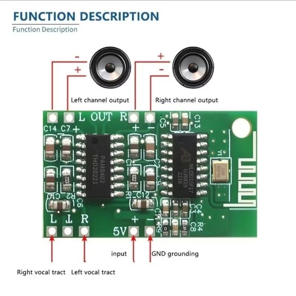 PAM8403 Amplifier+CA-6928 5.0 Bluetooth
