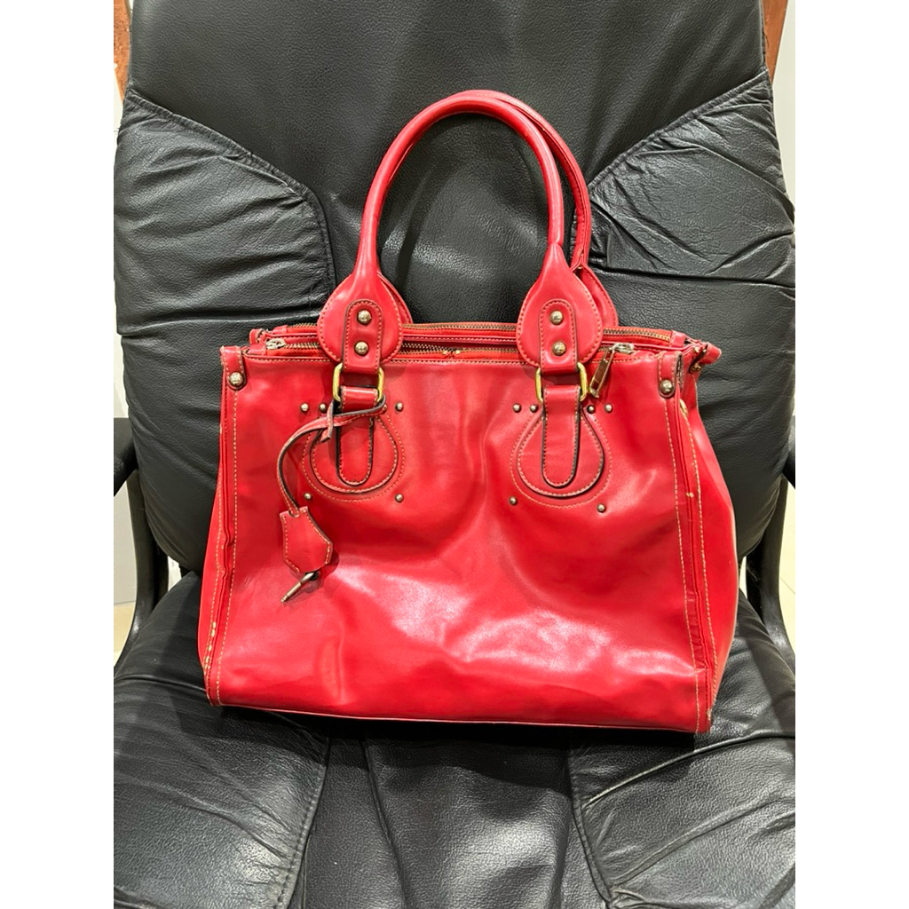 Preloved tas les catino merah tote besar