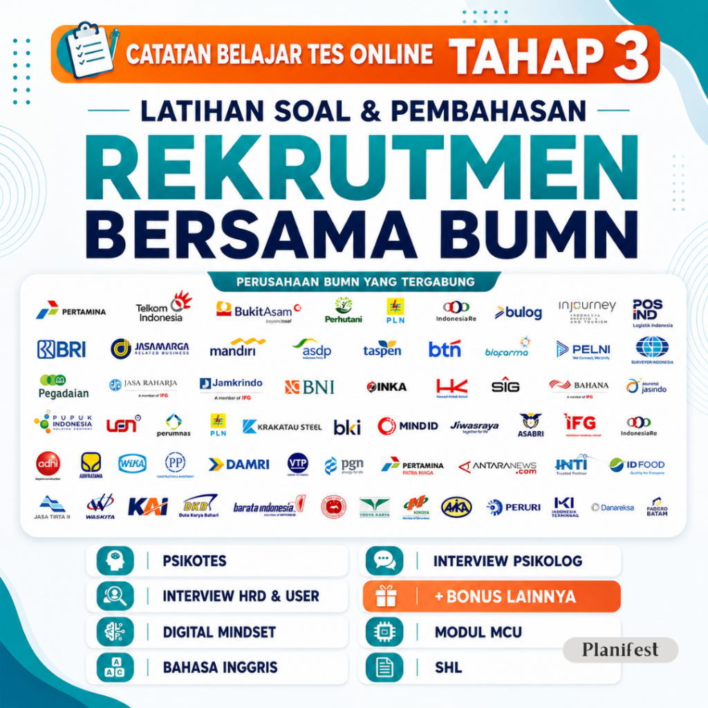 RBB BUMN 2026 Tahap 3 Materi Tes Online Psikotes TOEFL Interview DMB MCU + Bonus 35 Paket Soal