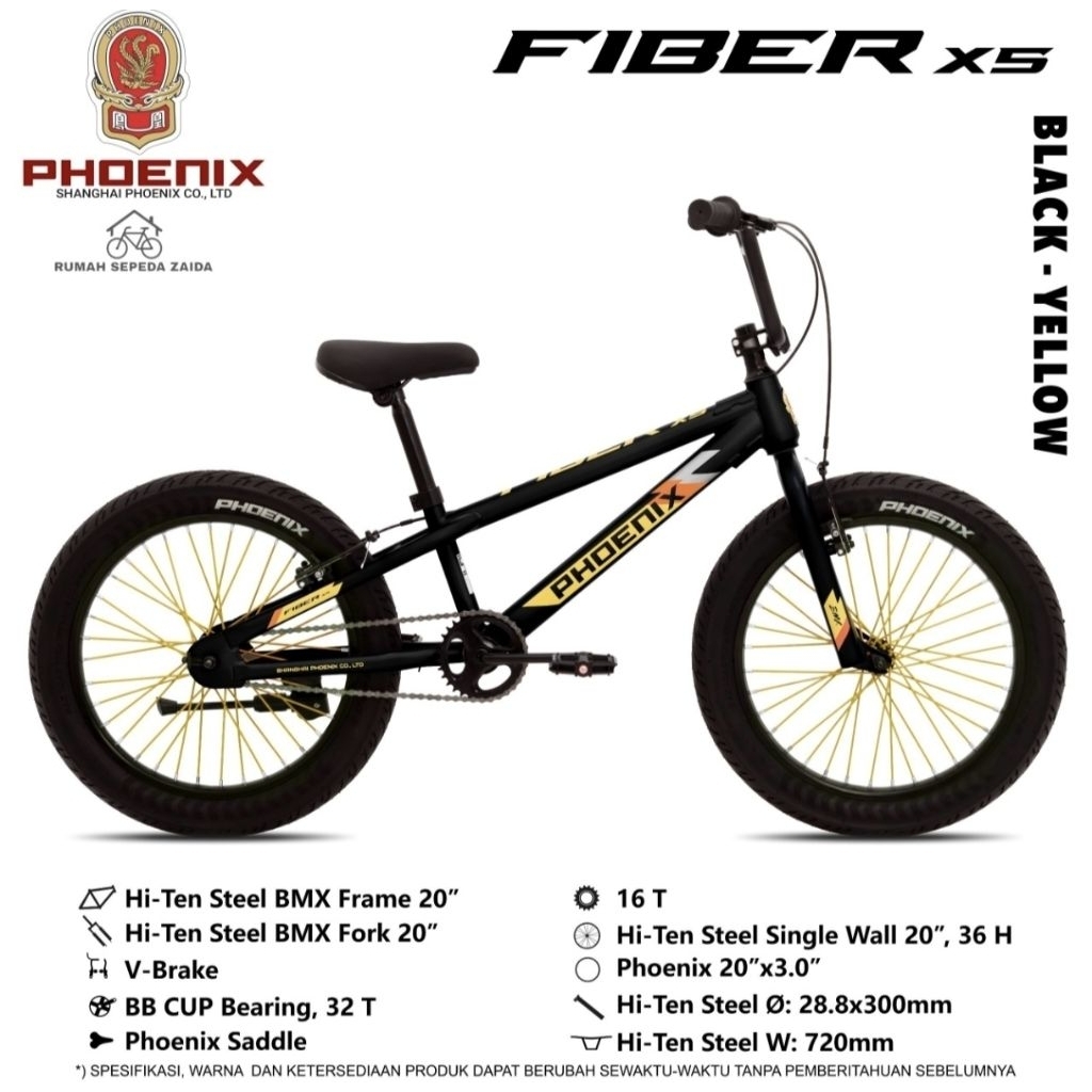 Sepeda BMX 20 inch Phoenix Fiber X5 edisi terbaru 2026