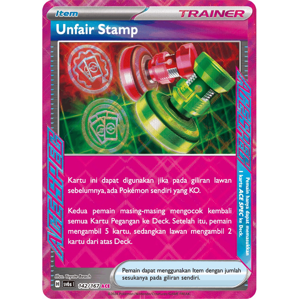 Unfair Stamp #142 ACE Topeng Transfigurasi - Kartu Pokemon TCG Original Indonesia