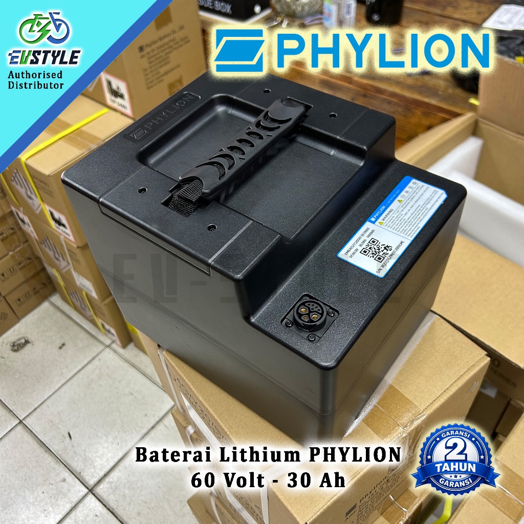 Baterai Motor Listrik PHYLION Lithium 60V - 30Ah, Garansi Full Replacement 2 Tahun