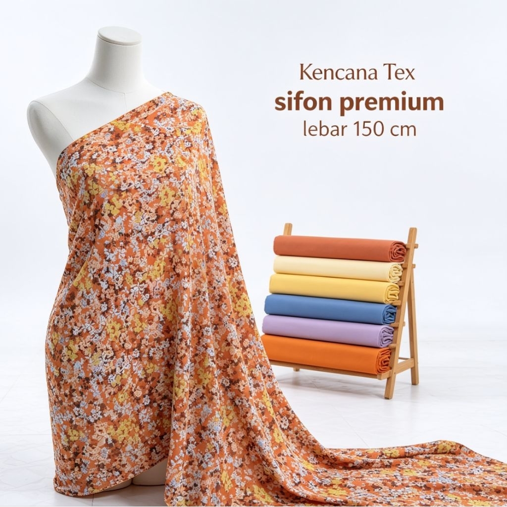 kain sifon motif - kain sifon yoryu motif bunga kecil - kain sifon yoryu premium - kain sifon - CM