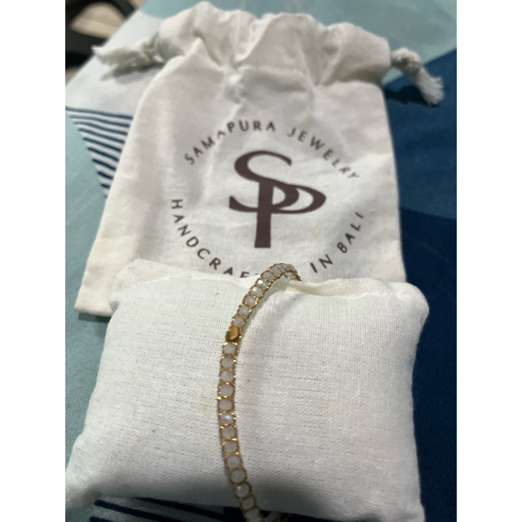samapura crystal rainbow nugget gold bracelet