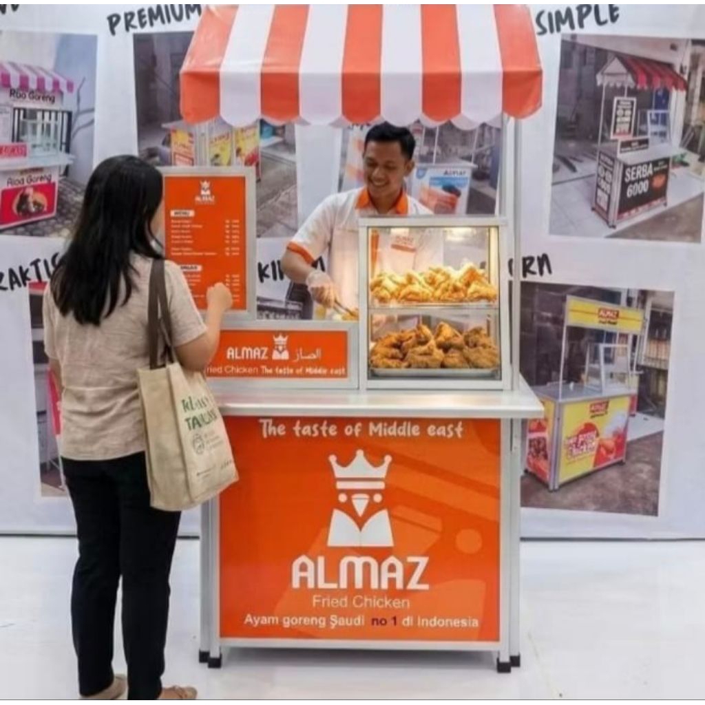 Booth Portable Lengkap Etalase Pemanas