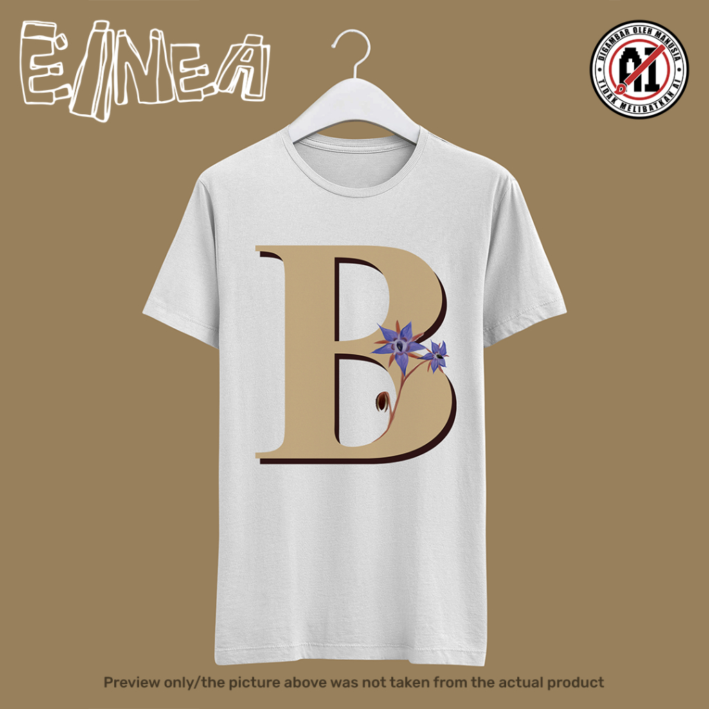 Floral Monogram T-shirt by EINEA | Borago officinalis