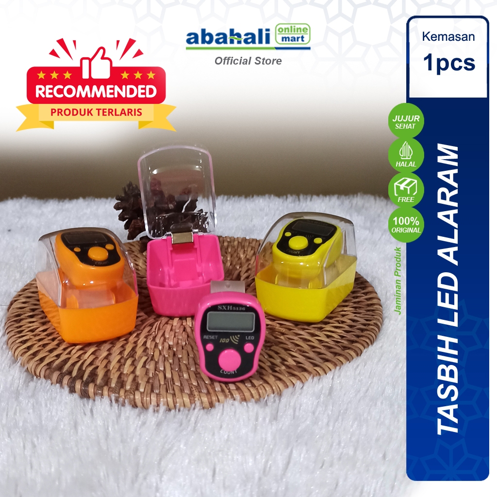 Tasbih Digital LED ALARM Dengan Mika Plus Baterai Cocok Untuk Sholat Wirid Ibadah Untuk Souvenir