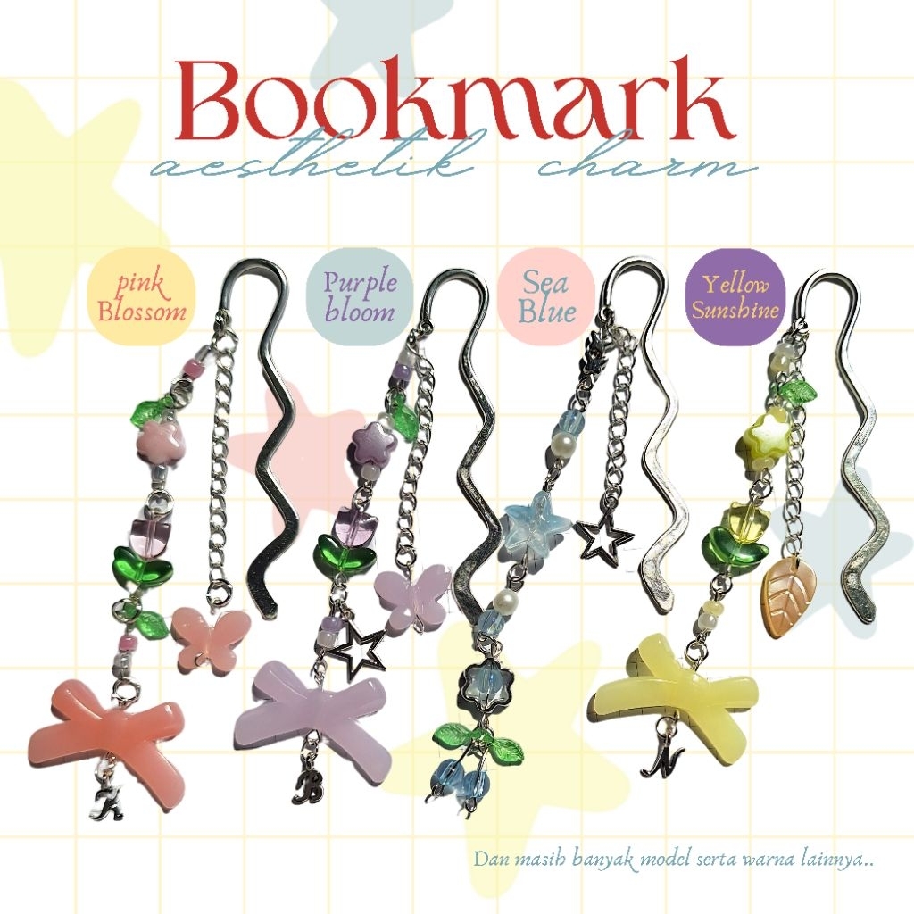 Bookmark charm Aesthetic | Bookmark | Pembatas buku beads | Aesthetic stuff