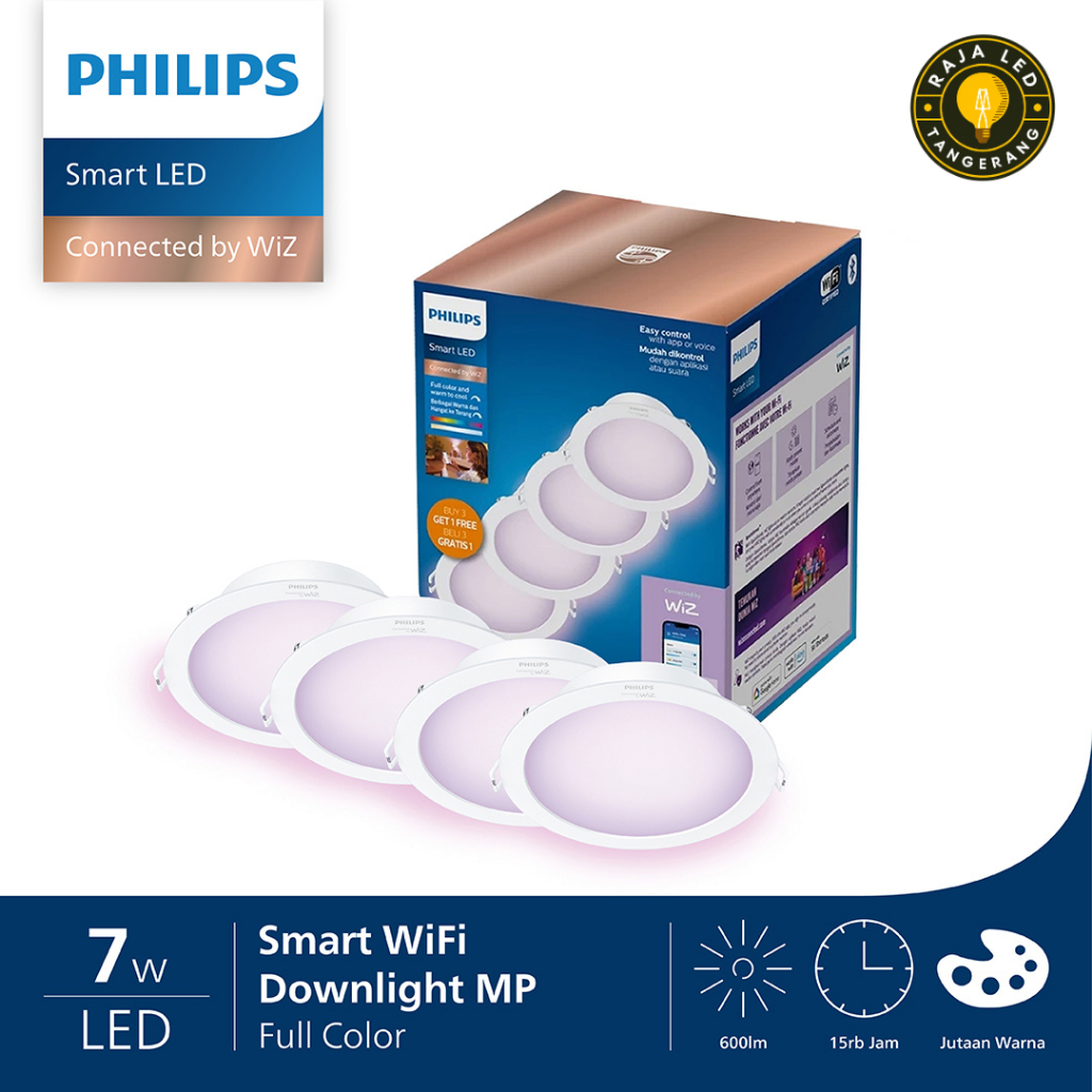 Philips Smart LED Downlight RGB Color 7W Multipack