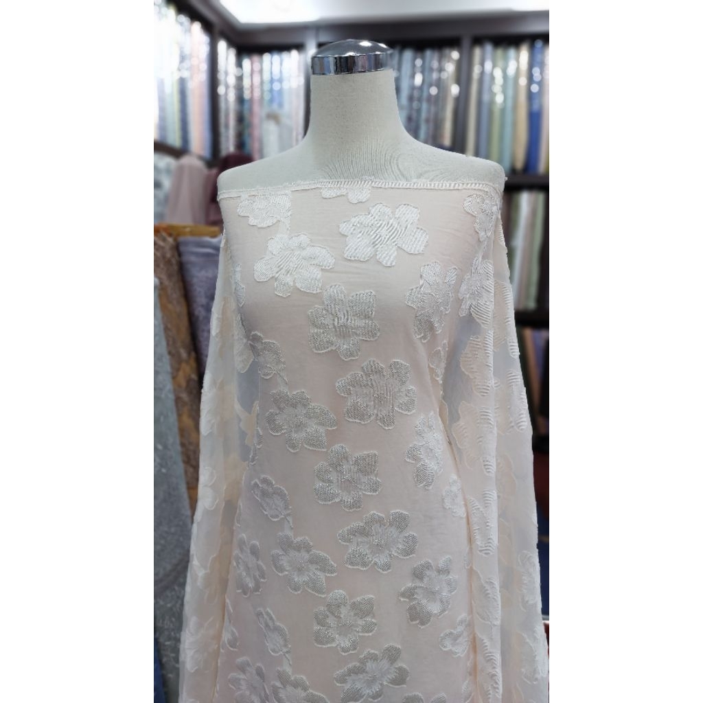 Tencel bordir / kain tencel / tencel premium / kain dress,outer dress - toko kain