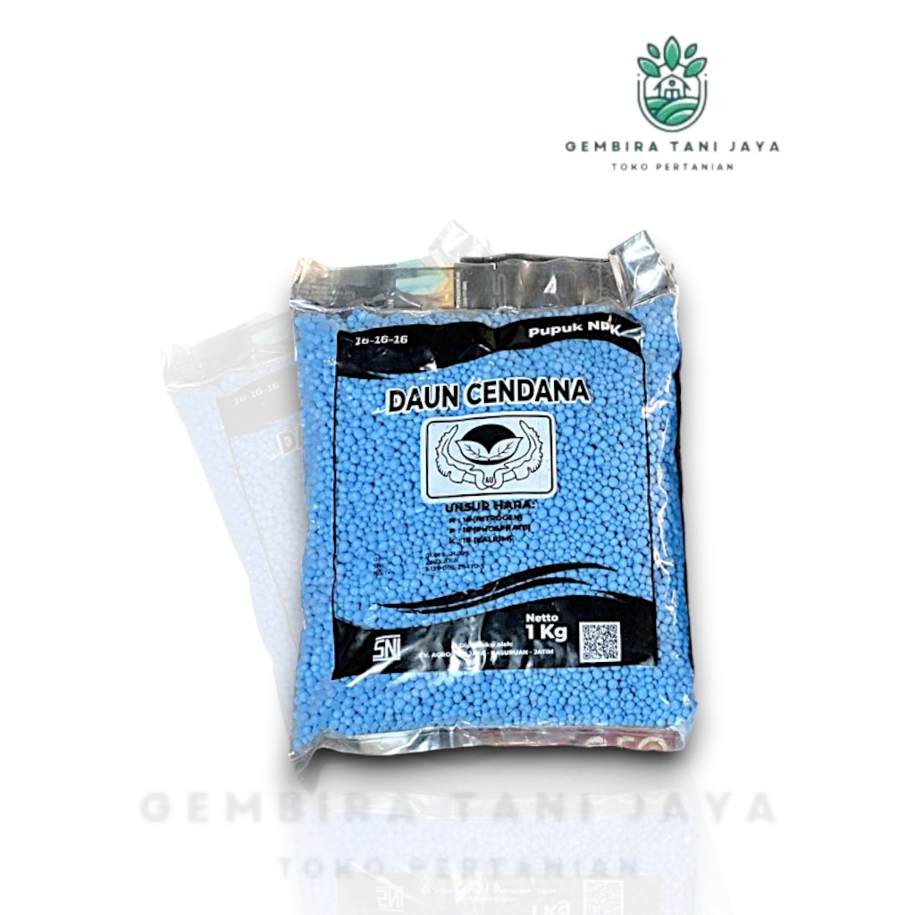 Pupuk NPK Daun Cendana 1kg Pupuk NPK161616 Biru