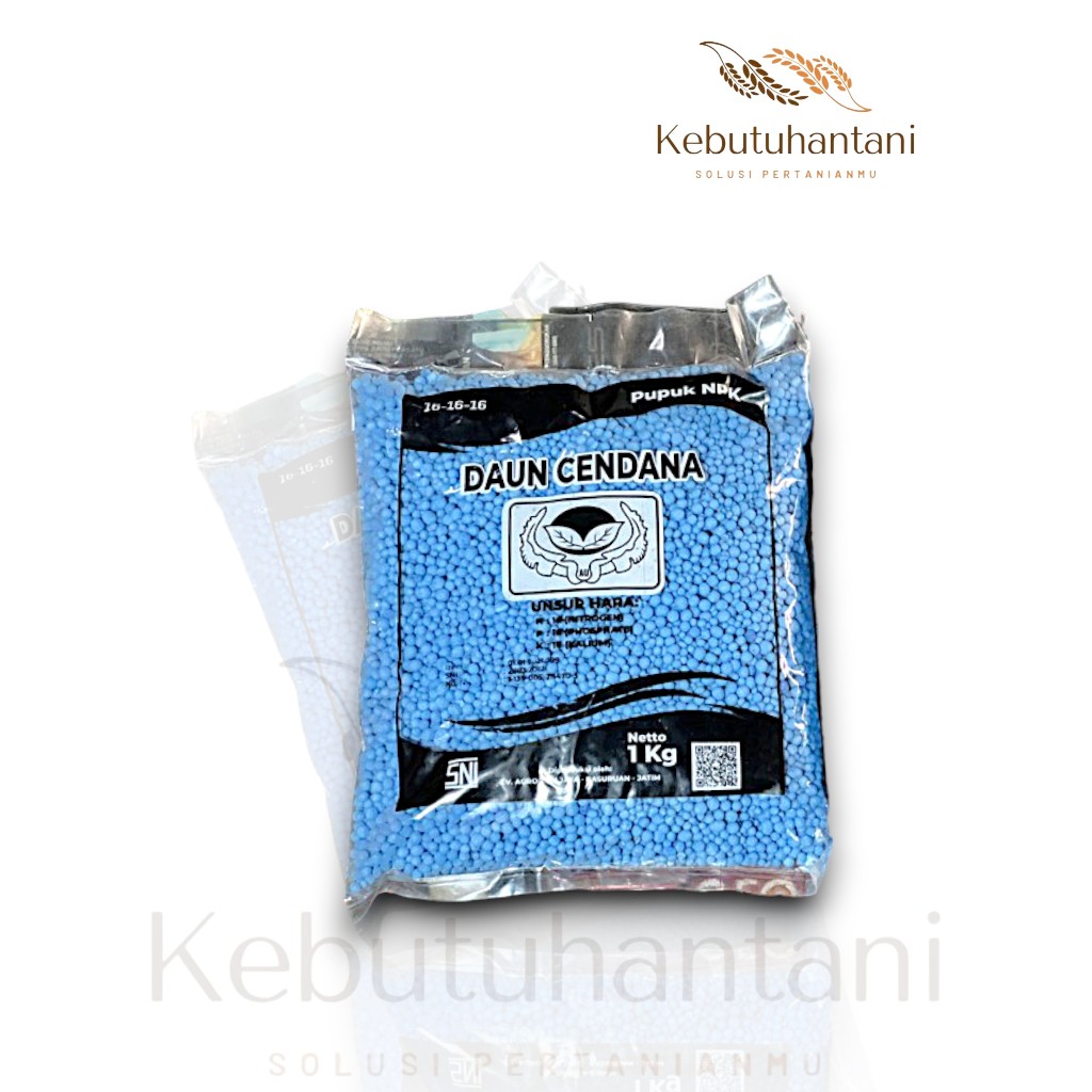 Pupuk NPK Daun Cendana 1kg Pupuk NPK161616 Biru