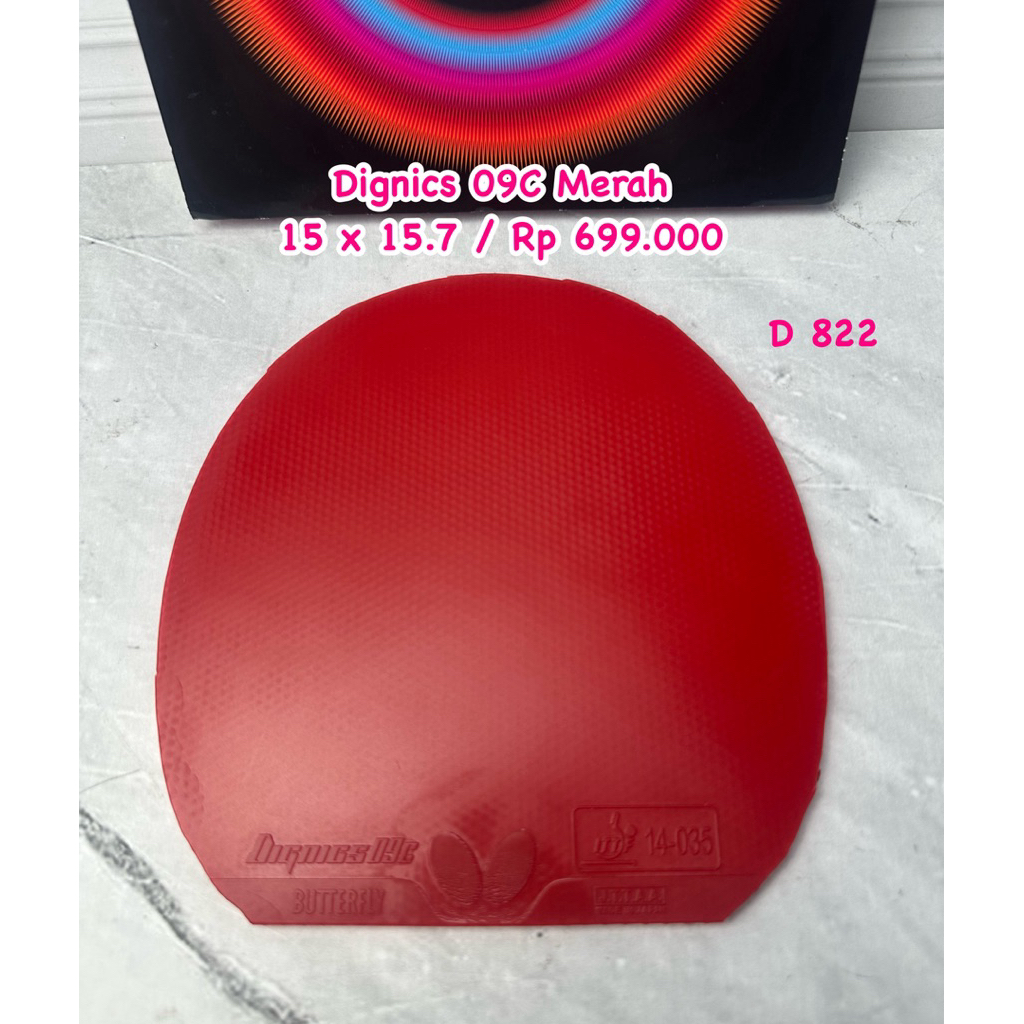 SECOND KARET PINGPONG TENIS MEJA DIGNICS 09C MERAH ORIGINAL MARKET JEPANG