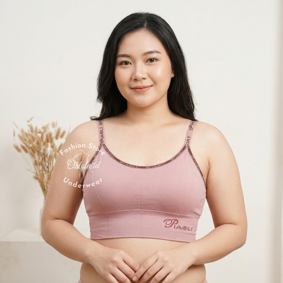 Kemben Wanita Seamless Crop Top Miniset Remaja Dewasa Sport Bra Busa Piaoli 5577