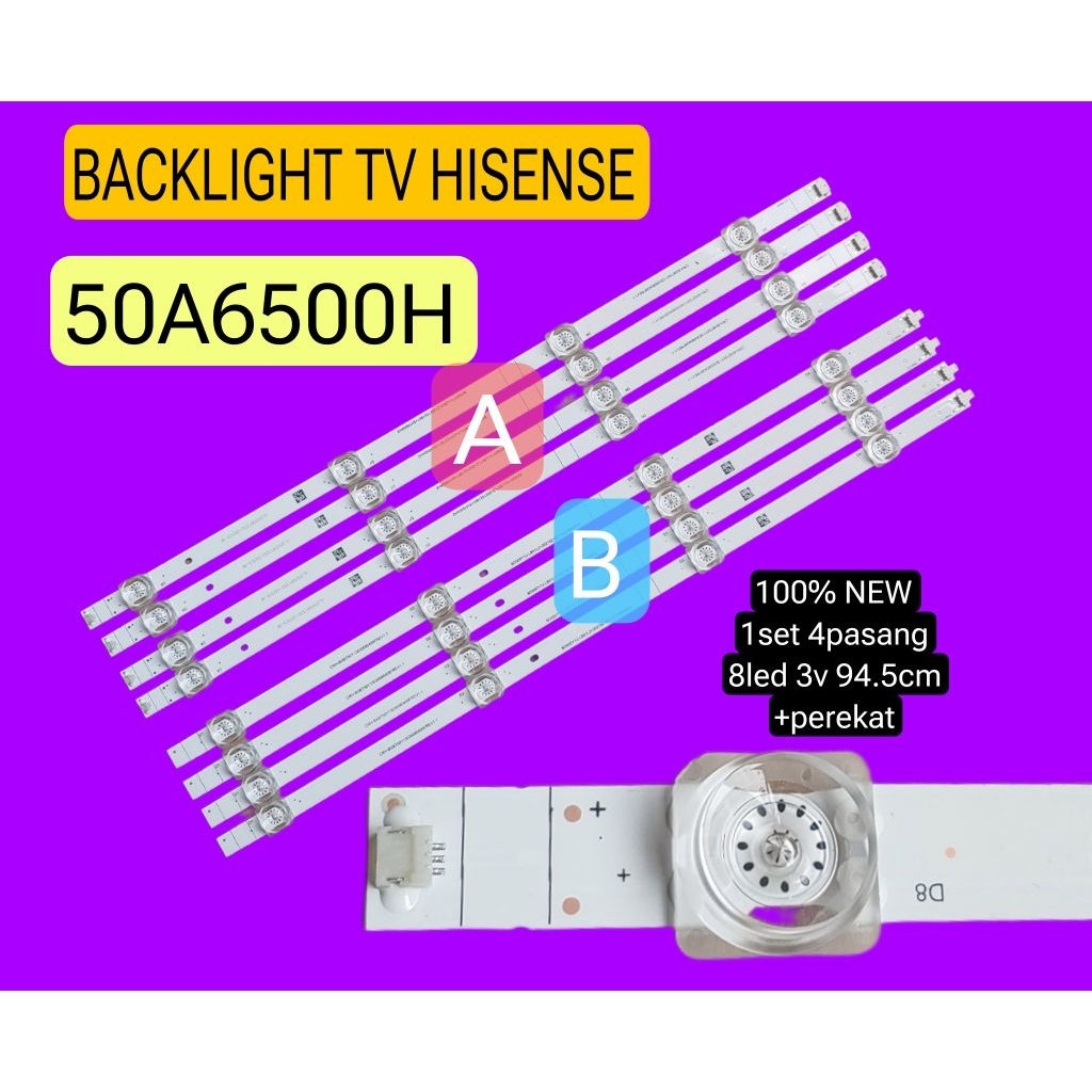 LAMPU LED BACKLIGHT BL TV HISENSE 50A6500H 50A6500