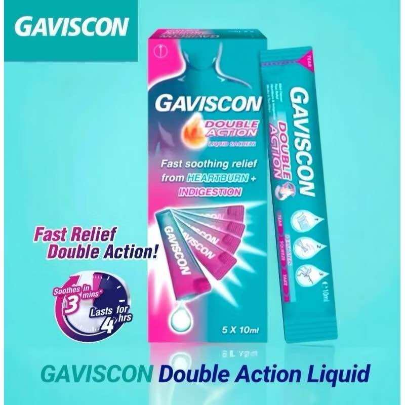 [Ready Stock] Jastip Malaysia Singapore GAVISCON Double Action 5 x 10ml / Obat Lambung Ampuh Aman