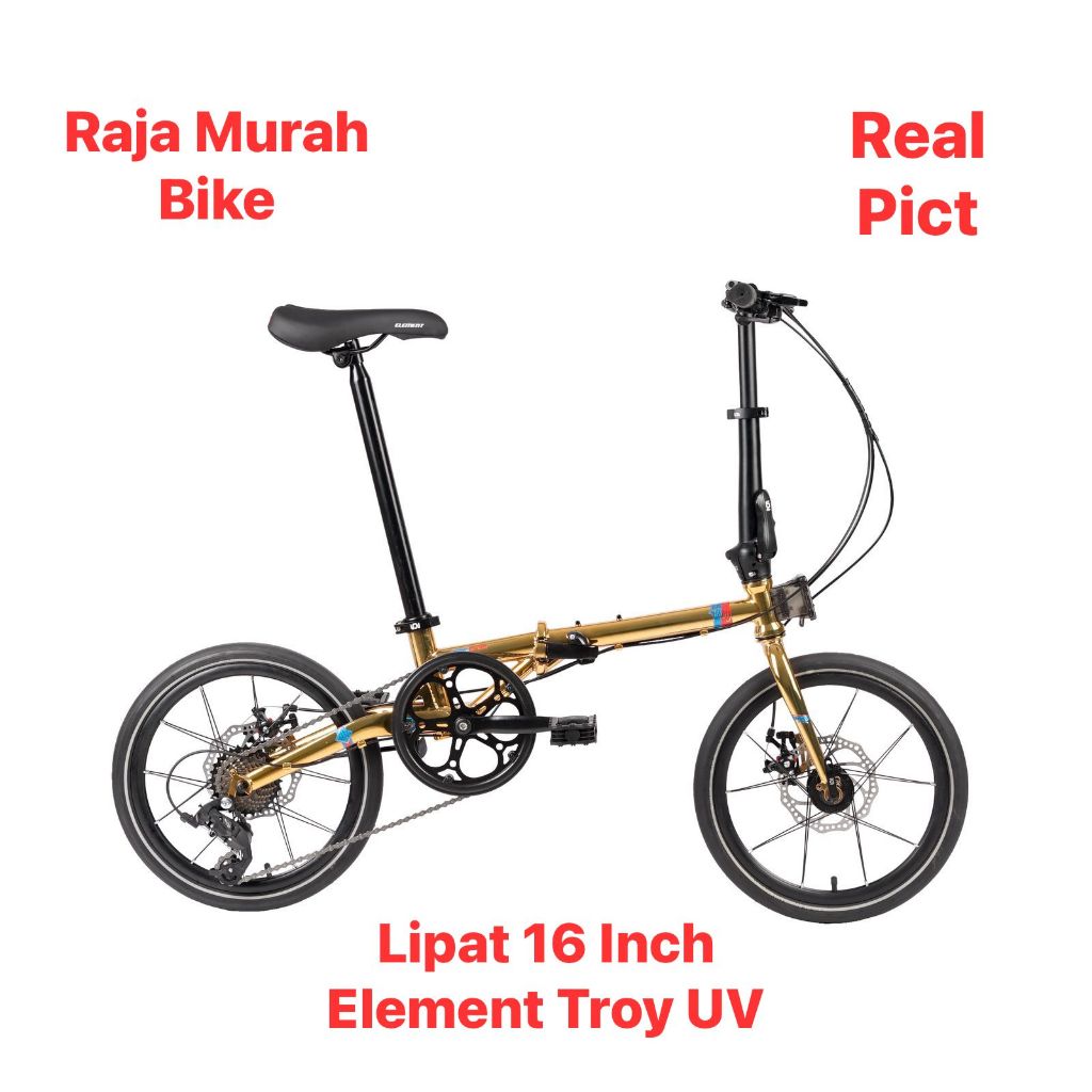 Sepeda Lipat Element Troy 8Sp UV Sepeda Lipat 16 Inch Element Troy UV Chrome Element Troy Gradient