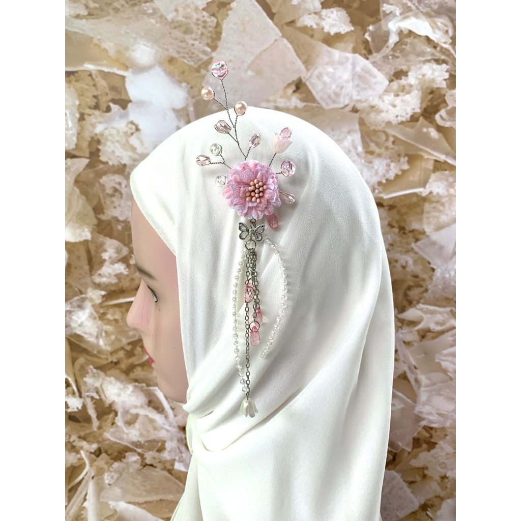 Headpeace Hijab Bunga/Bross Hijab Bunga/Hiasan Hijab/Hiasan Kerudung