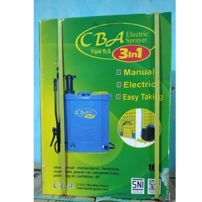 Sprayer Elektrik 16 Liter CBA 3 in 1 - Desain Elegan, Baterai Rechargeable, Nozzle Multifungsi