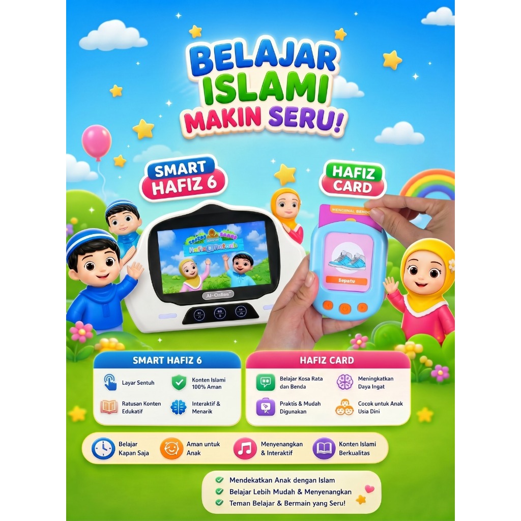 PAKET BUNDLING SMART HAFIZ/HAFIZ Q + HAFIZ CARD - Mainan Kartu Edukasi anak