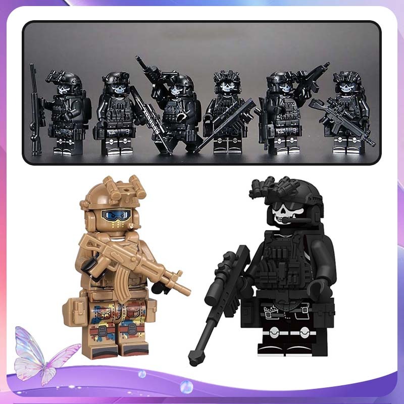 Mainan Balok Mini Militer Mainan Balok Militer Swat Minifigure Tentara Militer Mainan Balok Susun Te