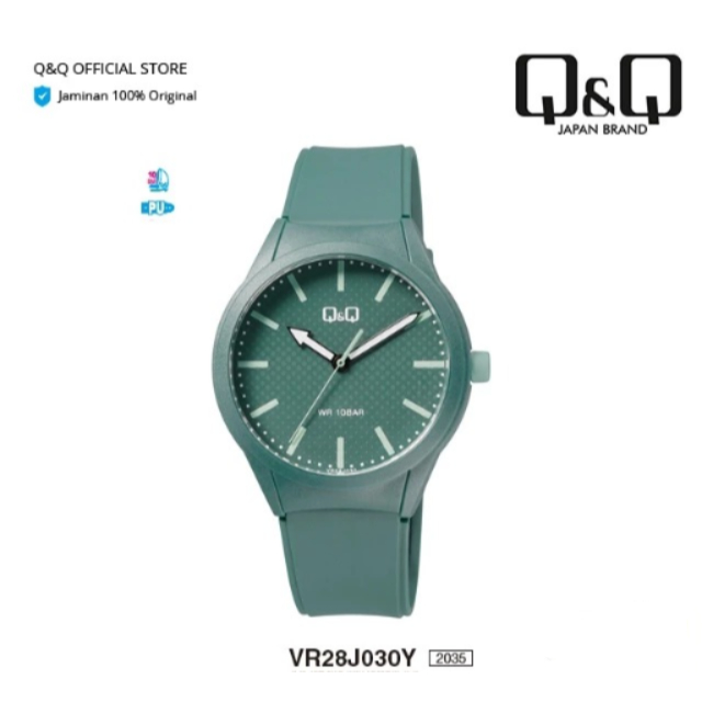 Jam Tangan Q&Q VR28 Original Wanita Analog Rubber Tali Karet Cewek QQ Water Resist Watch