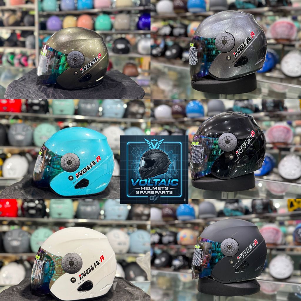 Helm BMC Inova R Solid Visor Dark Rainbow Lubang Anti Thieft Full Warna Lengkap / BMC Inova R Polos