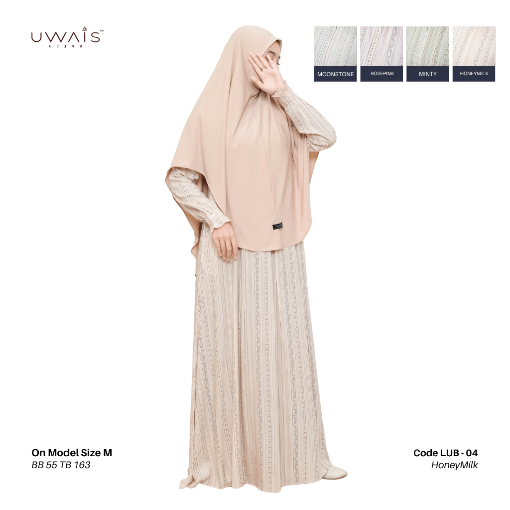 Uwais Lubna Gamis Rayon Premium Abaya Daily Dress Busui Adem Jatuh Flowy Daya Serap Keringat Tinggi