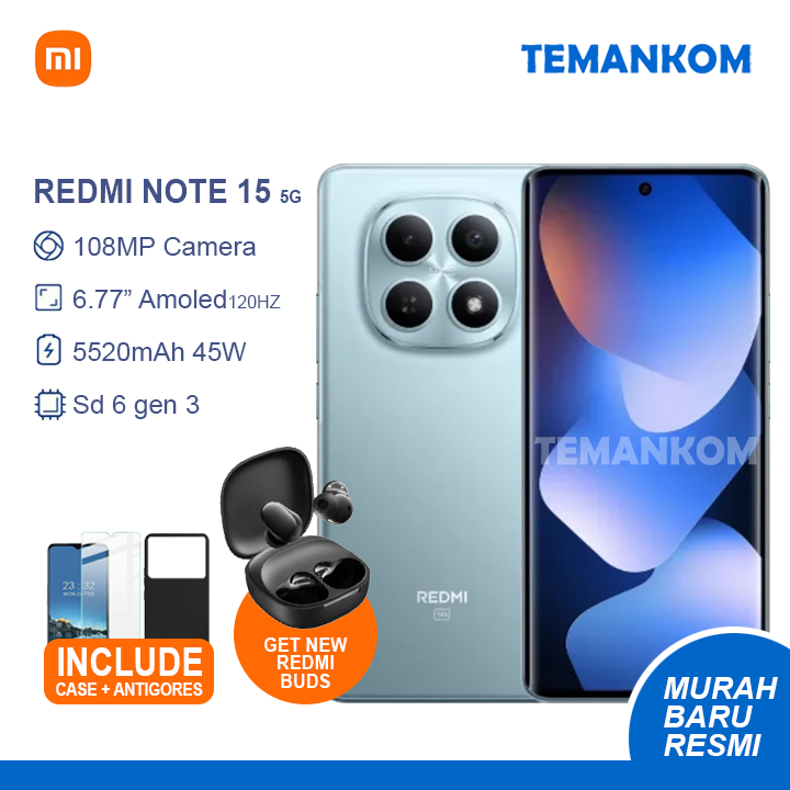 XIAOMI REDMI NOTE 15 5G 6/128 BARU 12GB RAM redminote 15 5G 6/128 6+6 Extend RAM 6GB 128GB Garansi R