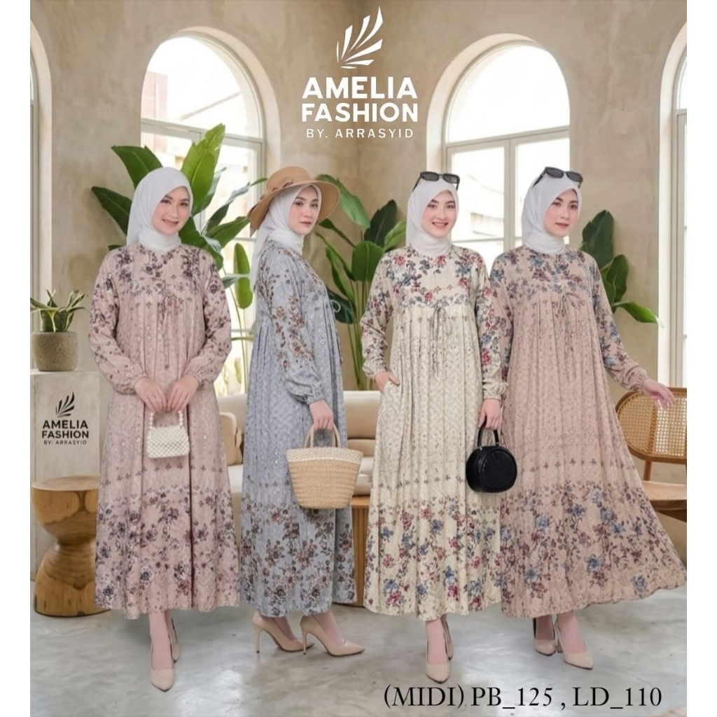 MIDI LARISA AMELIA/MIDI SALMA AMELIA/MIDI DRESS JAGUAR ORY AMELIA