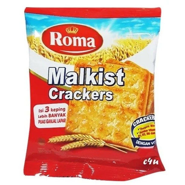 Roma Malkist Crackers Original Isi 3 Keping Snack Biskuit Gurih Renyah