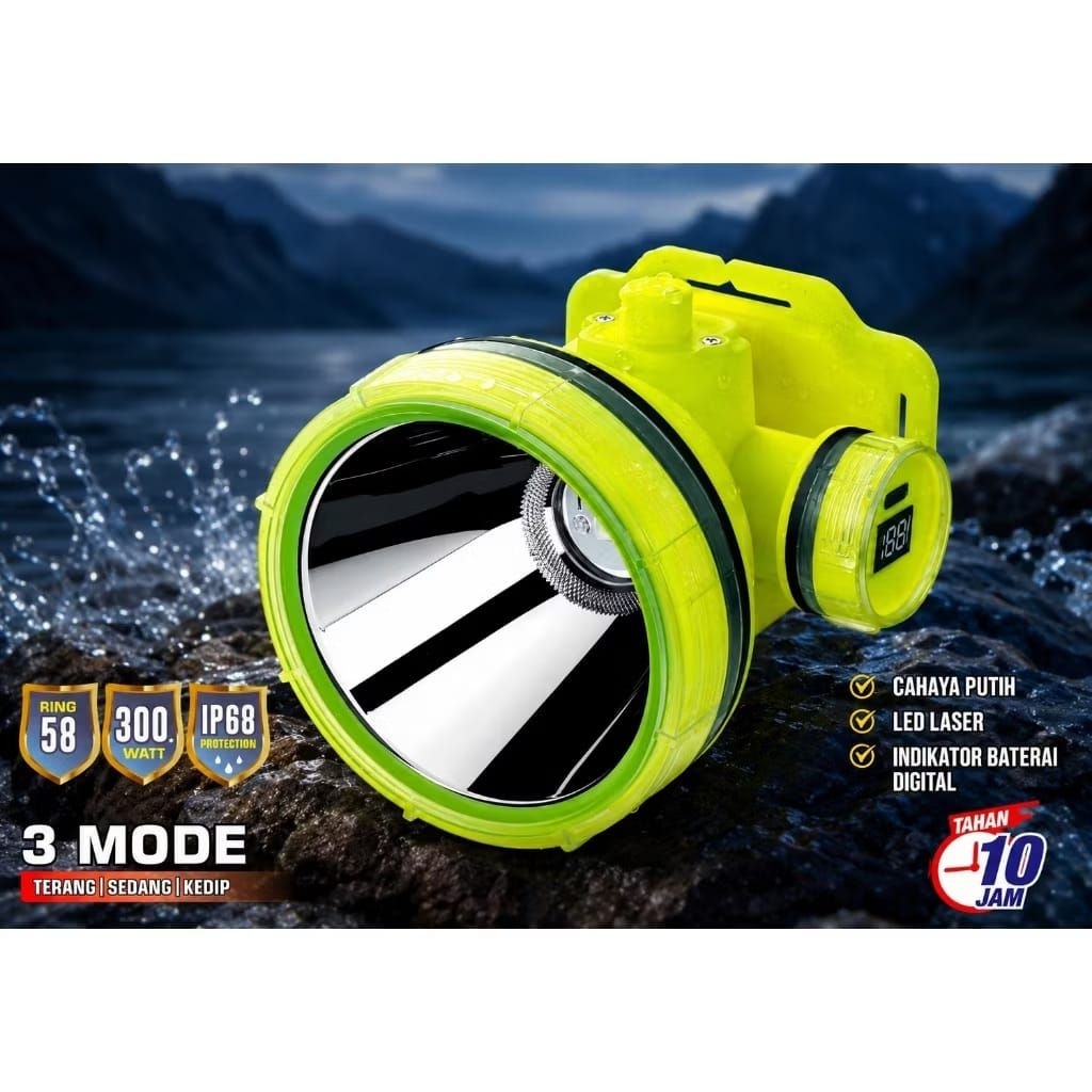 MS-262P Senter Kepala Diving 300W Headlamap Mitsuyama Menyelam Super Terang / Model Baru